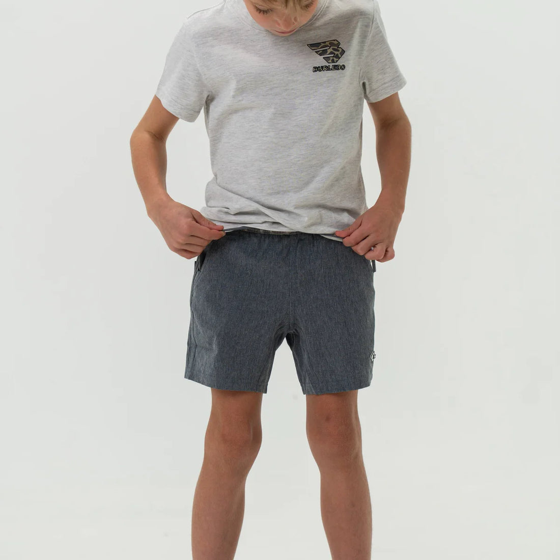Burlebo Youth Athletic Short - Grizzly Grey/Deer Camo Liner