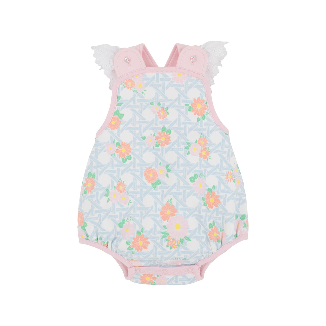 Beaufort Bonnet Saylor Sunsuit - Cayman Island Cane/Palm Beach Pink
