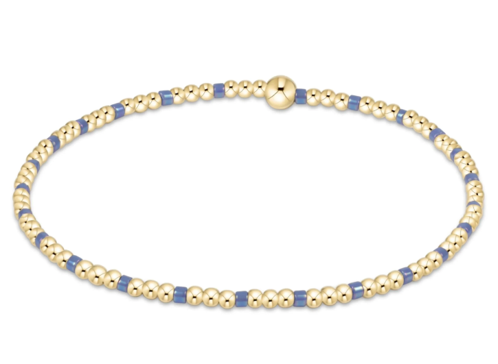 Enewton Egirl Hope Sincerity Pattern 2mm Bead Bracelet - Bright Blue