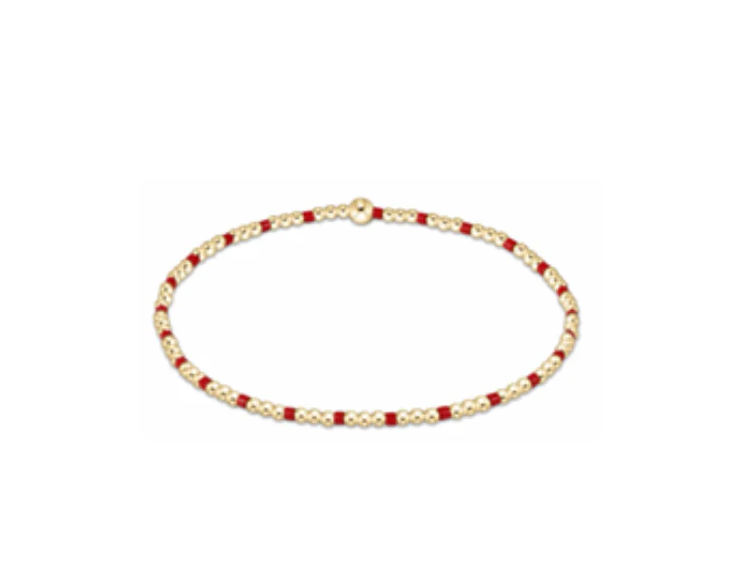 Enewton Gameday Hope Sincerity Pattern 2mm Bead Bracelet - Bright Red
