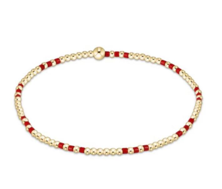Enewton Hope Joy Pattern 2mm Bead Bracelet- Bright Red