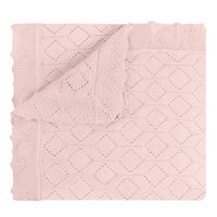 Diamond Pointelle Knit Ruffle Blanket