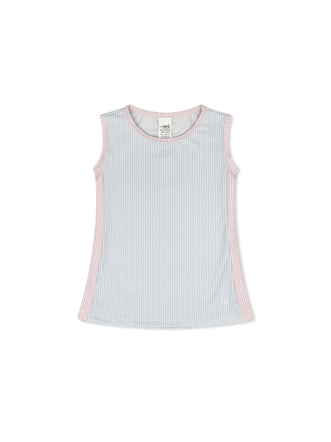 Set Fashion Maddy Tank - Cotton Candy Blue and Pink Ministripe