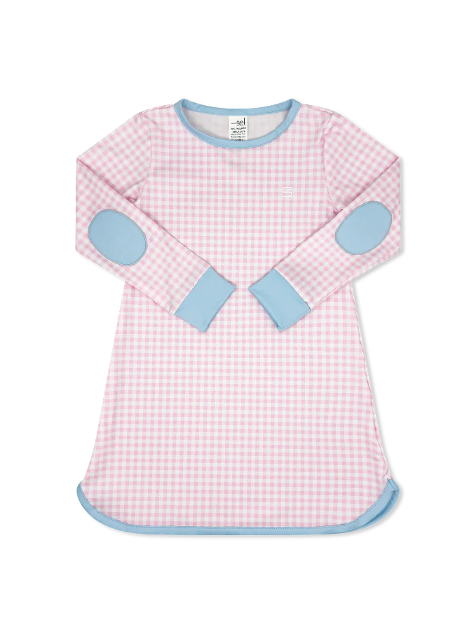Set Fashion Tinsley Tennis Dress Long Sleeve - Cotton Candy Pink Check, Cotton Candy Blue