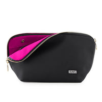 Kusshi Neoprene Makeup Bag - Black/Pink