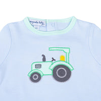 Magnolia Baby Tractor Time Applique Short Playsuit