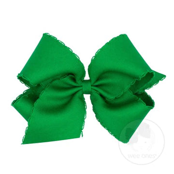 Wee Ones King Moon stitch Bow- Green