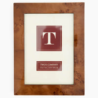 Two's Co Burled Wood 5x7 Photo Frame
