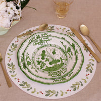 Beatriz Ball VIDA Faenza 11" Dinner Plate Set of 4 - White and Green