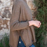 MerSea Catalina Cotton Ruffle Sweater - Taupe