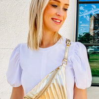 Caroline Hill Charlotte Quilted Belt Bag- 24K Gold