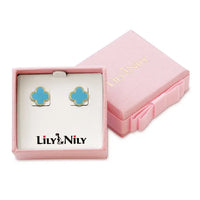 Lily Nily Turquoise Clover Stud Earrings