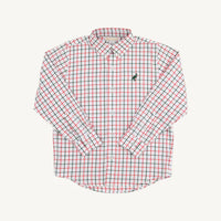 Beaufort Bonnet Dean's List Dress Shirt - Old Town Tattersall with Grier Green Stork