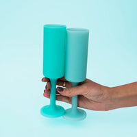 Porter Green Silicone Champagne Flutes - Pavone