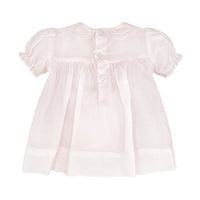 Fully Smocked Dress with Lace - Pink