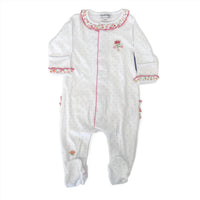Magnolia Baby Autumn's Classics Embroidery Ruffle Footie Pink