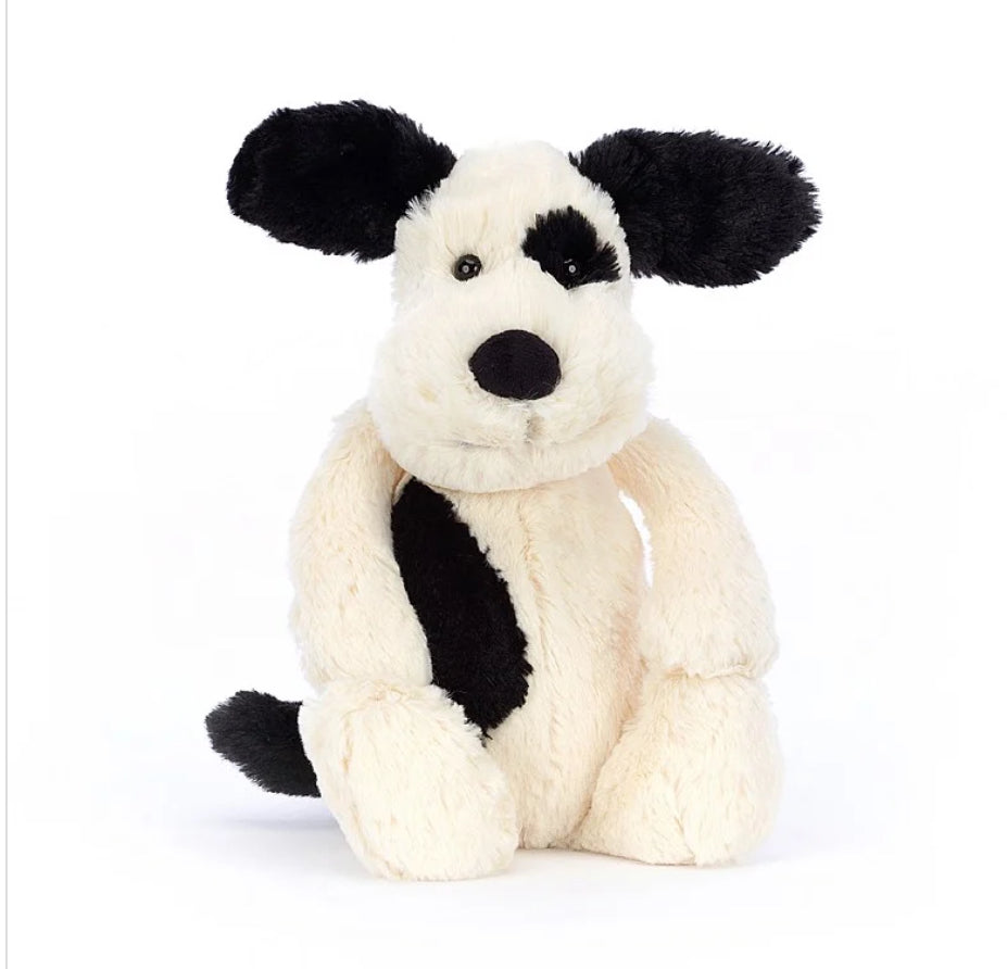 Jellycat Bashful Black & Cream Puppy Medium