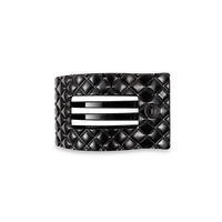 Teleties Jet Black Quilted Small Flat Rectangle Hair Clip