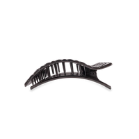 Teleties Jet Black Quilted Small Flat Rectangle Hair Clip