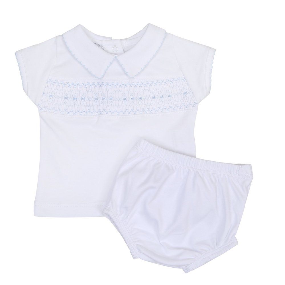 Magnolia Baby Becky & Ben Smocked Collared Diaper Set