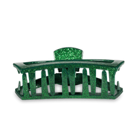 Teleties Open Green Glitter Large Hair Clip