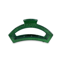 Teleties Open Green Glitter Medium Hair Clip
