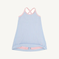 Beaufort Bonnet Prepletic Little Miss Tennis Dress - Beale Street Blue Seersucker/Palm Beach Pink