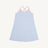 Beaufort Bonnet Prepletic Little Miss Tennis Dress - Beale Street Blue Seersucker/Palm Beach Pink