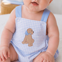 Magnolia Baby Puppy Playtime Applique Criss-Cross Bubble - Light Blue