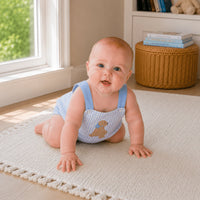 Magnolia Baby Puppy Playtime Applique Criss-Cross Bubble - Light Blue