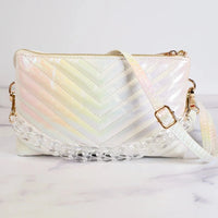 Caroline Hill Sherman Quilted Crossbody - White Opal