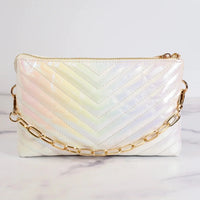 Caroline Hill Sherman Quilted Crossbody - White Opal