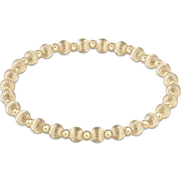 ENewton Extends -Dignity Sincerity Pattern 5mm Bead Bracelet -Gold