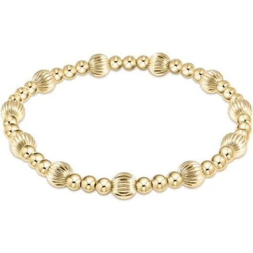 Enewton Extends Dignity Sincerity Pattern 6mm Bead Bracelet Gold