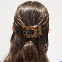 Teleties Tortoise Small Flat Rectangle Hair Clip