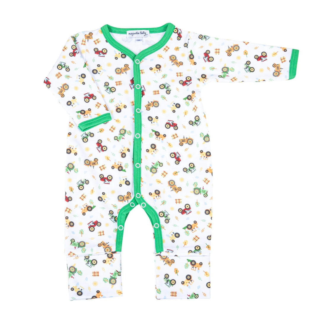 Magnolia Baby Tractor Time Playsuit Green