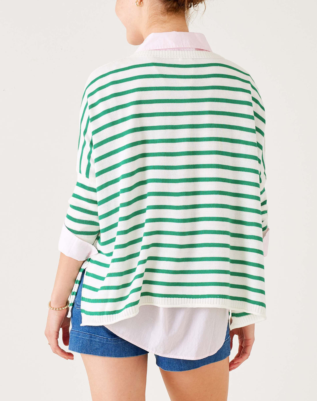 MerSea Catalina Crewneck Sweater - Kelly Green Stripe