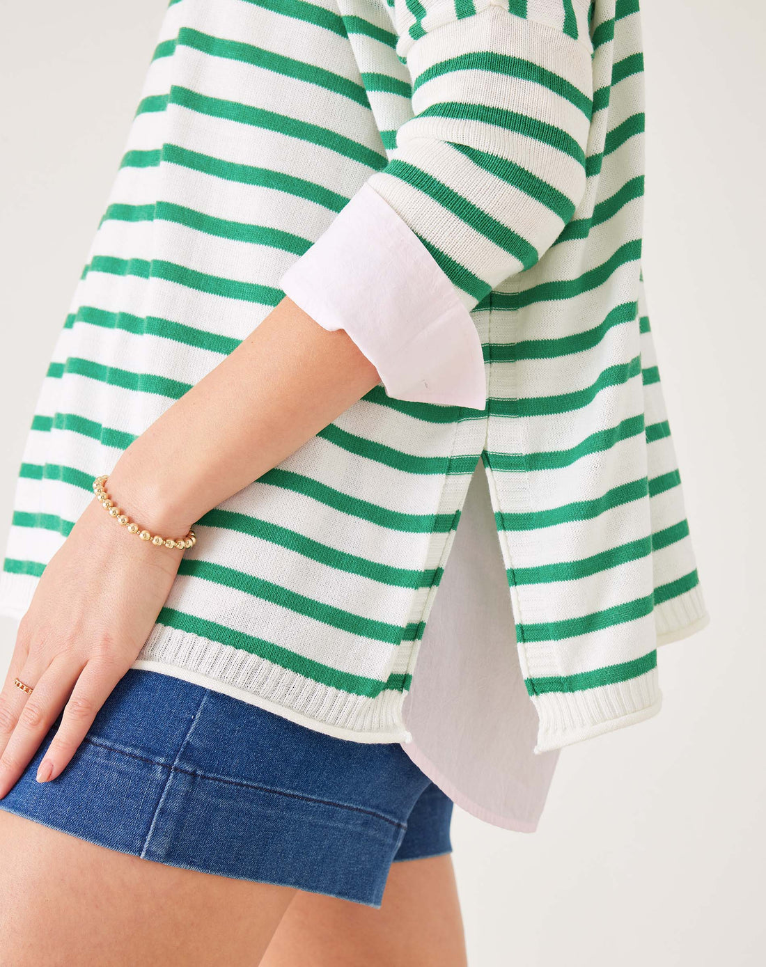 MerSea Catalina Crewneck Sweater - Kelly Green Stripe