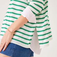 MerSea Catalina Crewneck Sweater - Kelly Green Stripe