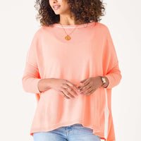 MerSea Catalina Crewneck Sweater - Peach/White Contrast