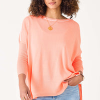 MerSea Catalina Crewneck Sweater - Peach/White Contrast
