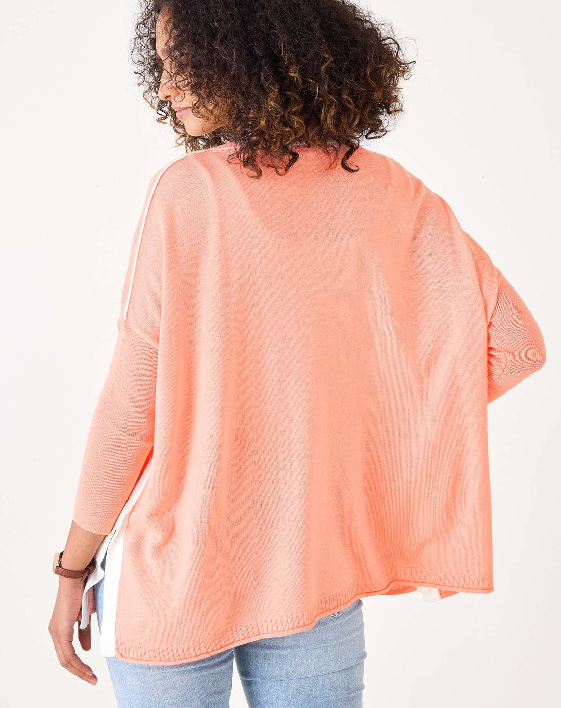 MerSea Catalina Crewneck Sweater - Peach/White Contrast