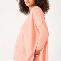 MerSea Catalina Crewneck Sweater - Peach/White Contrast