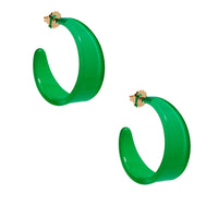 Zenzii Chunky Acrylic Earrings - Green