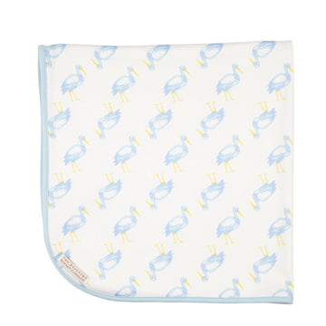 Beaufort Bonnet Baby Buggy Blanket- Sir Prop Stork With Buckhead Blue