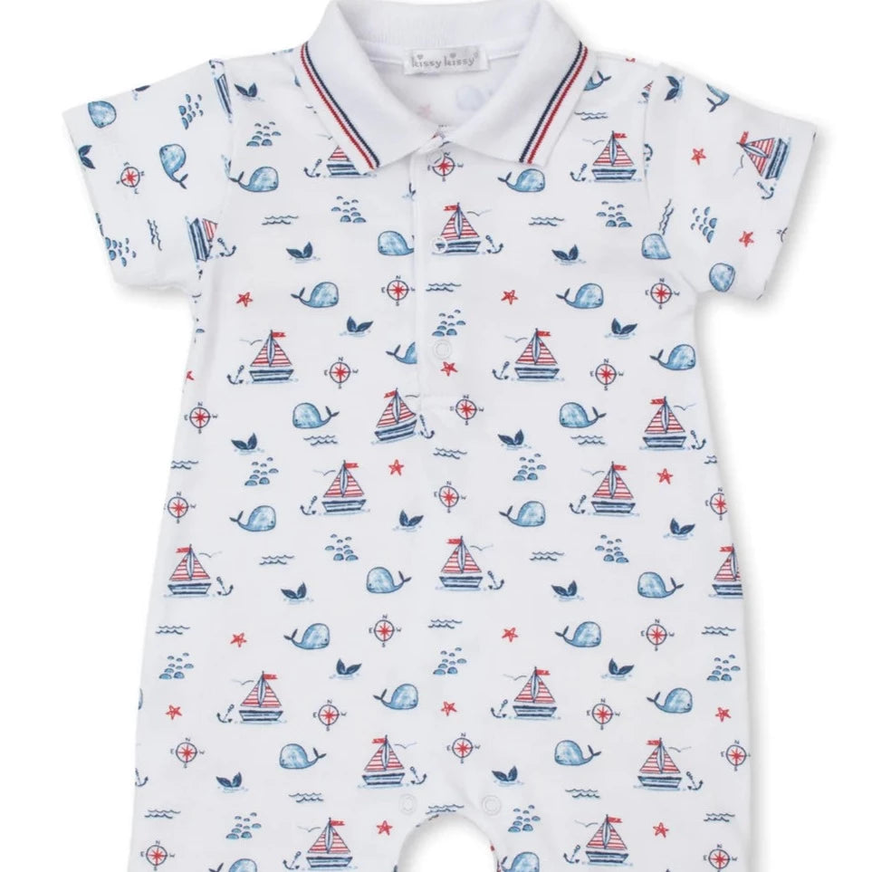 Kissy Kissy Sails n Whales Short Playsuit