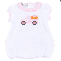 Magnolia Baby Pink Pumpkin Picking Applique Ruffle SS Bubble