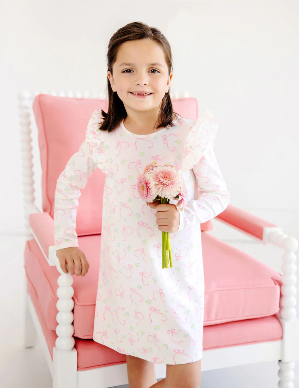 Beaufort Bonnet Long Sleeve Ruehling Ruffle Dress- Rambling Ribbons