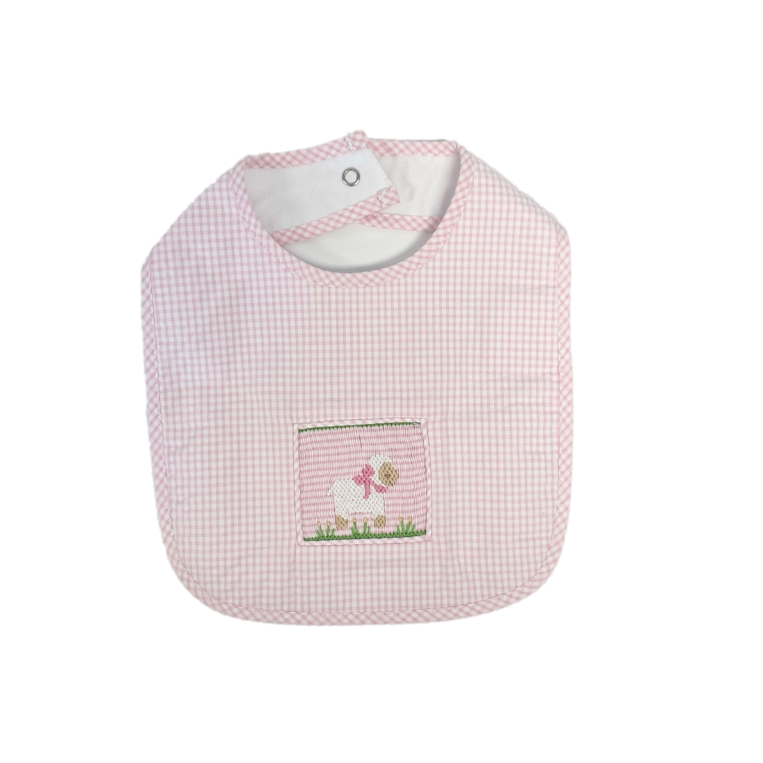 Little English Smocked Sheep Bib