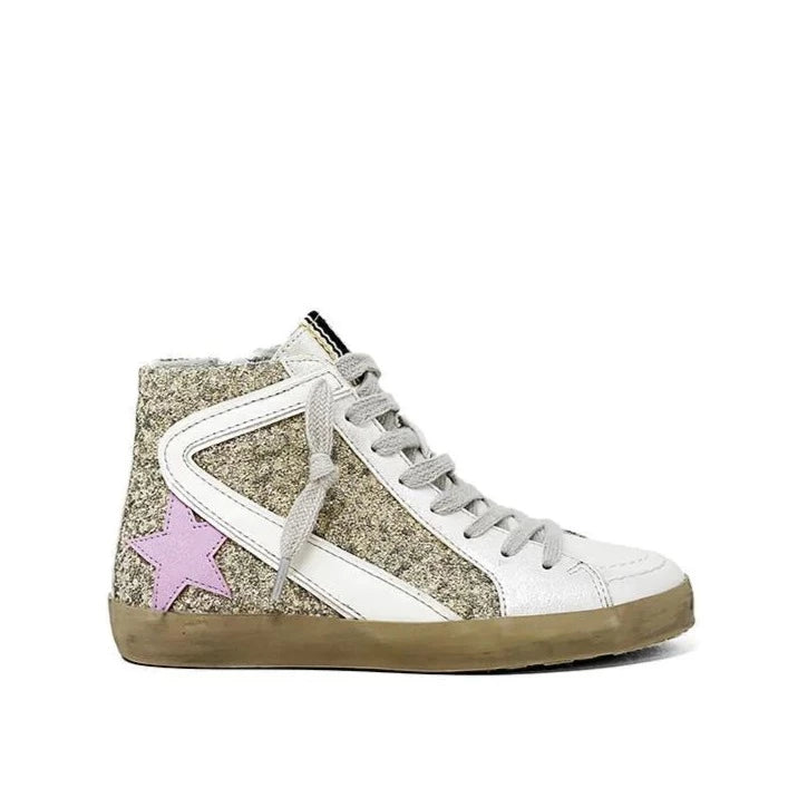 ShuShop Roxanne High-Top Pearl Glitter Sneakers